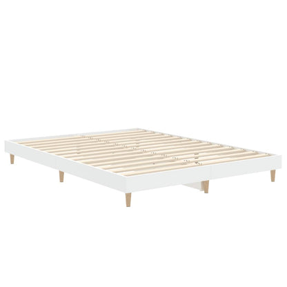 Bed Frame without Mattress White 135x190 cm Double Engineered Wood