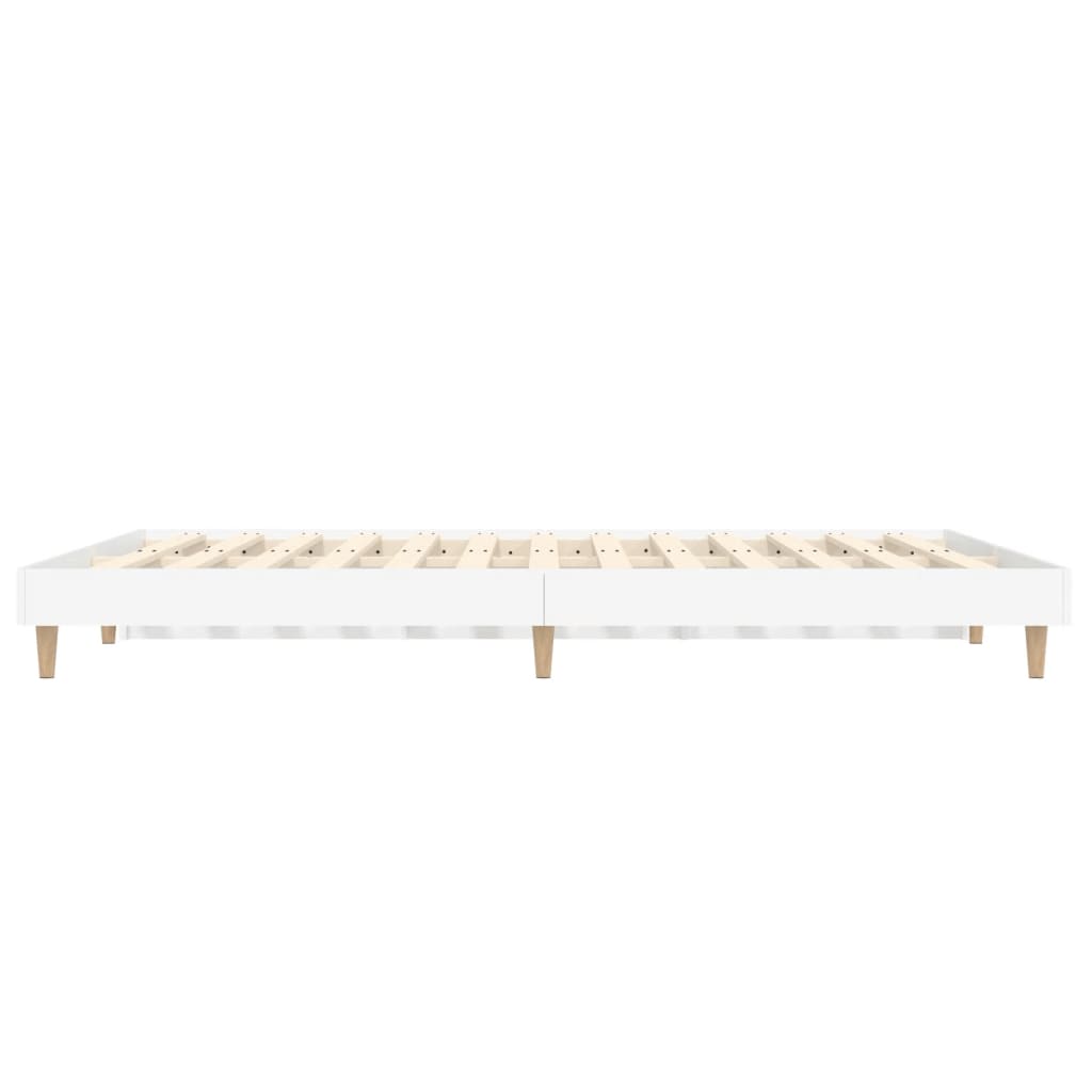 Bed Frame without Mattress White 135x190 cm Double Engineered Wood