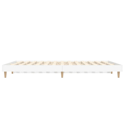 Bed Frame without Mattress White 135x190 cm Double Engineered Wood