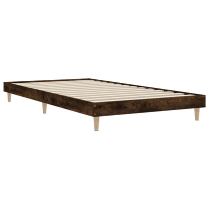 Bed Frame Smoked Oak 90x190 cm Single Engineered Wood