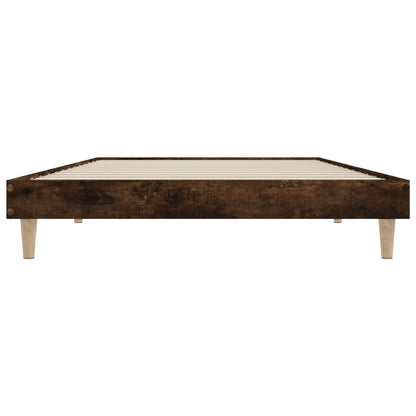 Bed Frame Smoked Oak 90x190 cm Single Engineered Wood