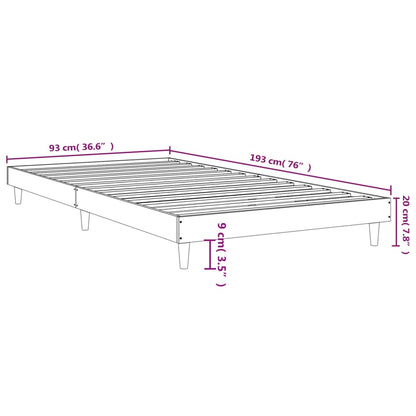 Bed Frame Smoked Oak 90x190 cm Single Engineered Wood