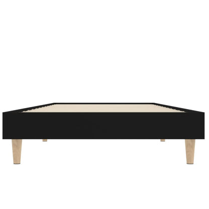 Bed Frame Black 75x190 cm Small Single Engineered Wood