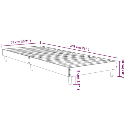 Bed Frame Black 75x190 cm Small Single Engineered Wood