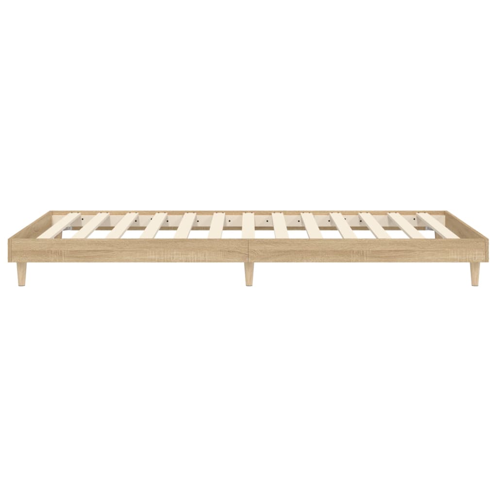 Bed Frame without Mattress Sonoma Oak 75x190 cm Small Single Engineered Wood