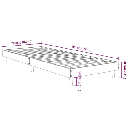 Bed Frame without Mattress Sonoma Oak 75x190 cm Small Single Engineered Wood