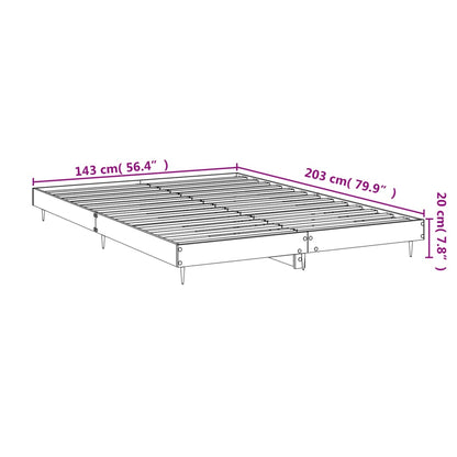 Bed Frame without Mattress Brown Oak 140x200 cm Engineered Wood