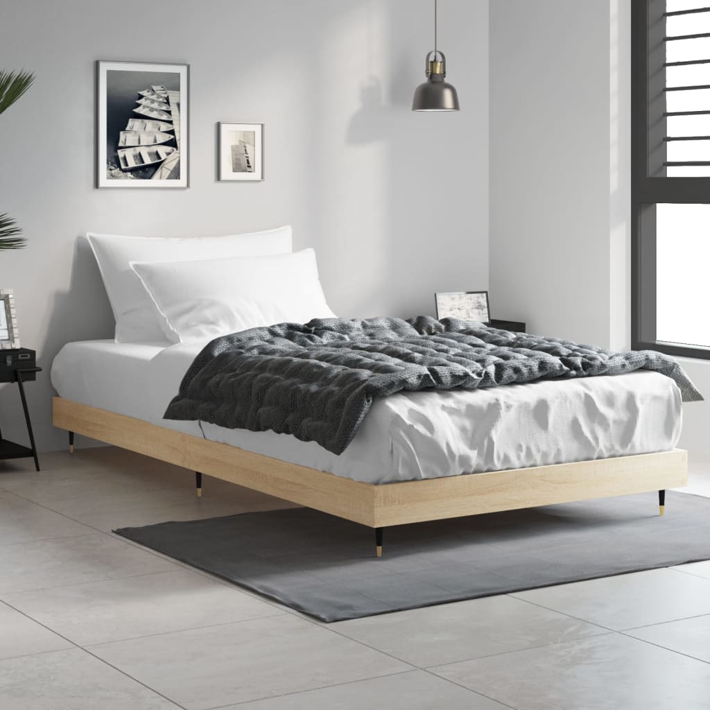 Bed Frame Sonoma Oak 90x200 cm Engineered Wood