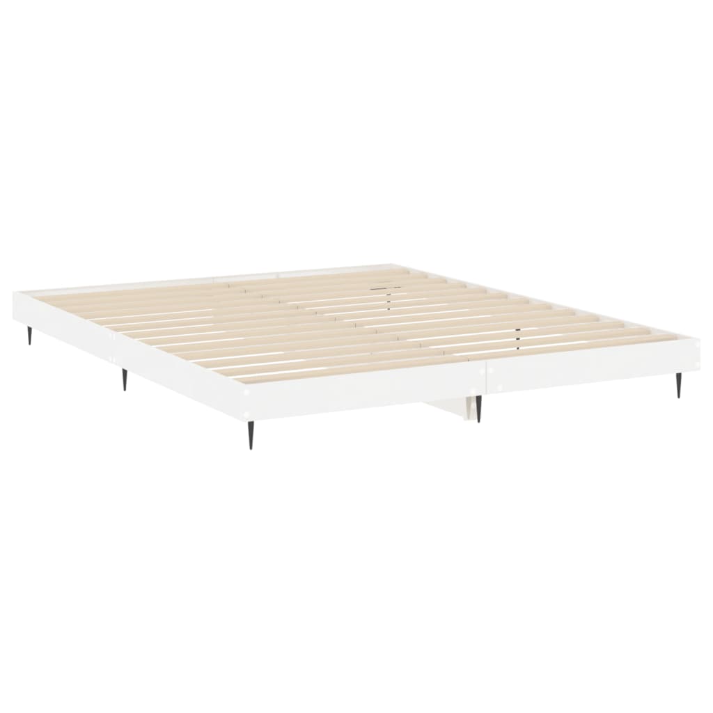 Bed Frame High Gloss White Emperor Engineered Wood