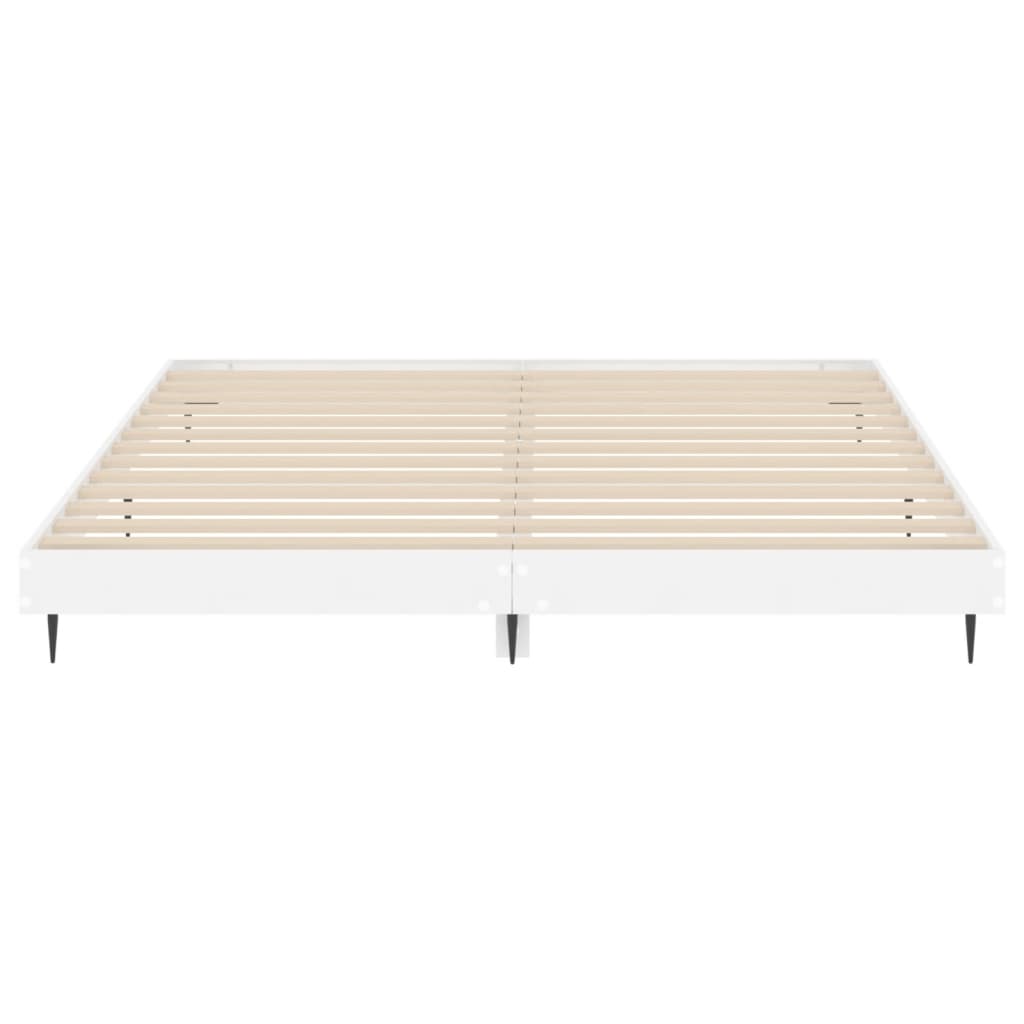 Bed Frame High Gloss White Emperor Engineered Wood