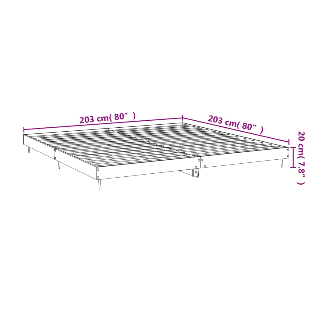 Bed Frame High Gloss White Emperor Engineered Wood