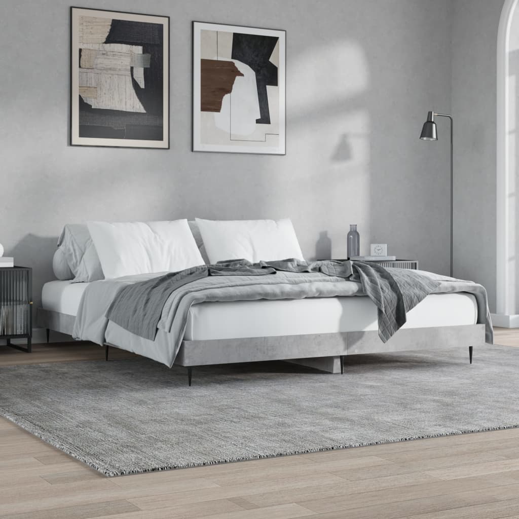 Bed Frame Concrete Grey Emperor Engineered Wood