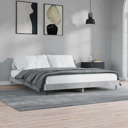 Bed Frame Concrete Grey Emperor Engineered Wood