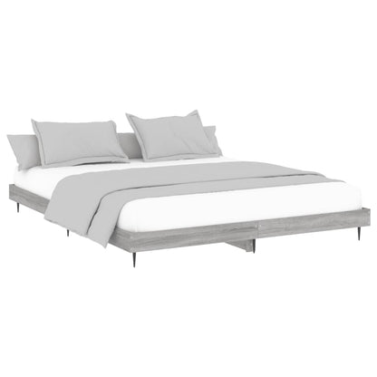 Bed Frame Grey Sonoma Superking Super King Engineered Wood