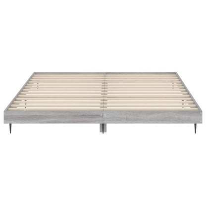 Bed Frame Grey Sonoma Superking Super King Engineered Wood