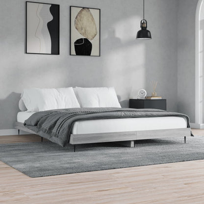 Bed Frame Grey Sonoma Superking Super King Engineered Wood