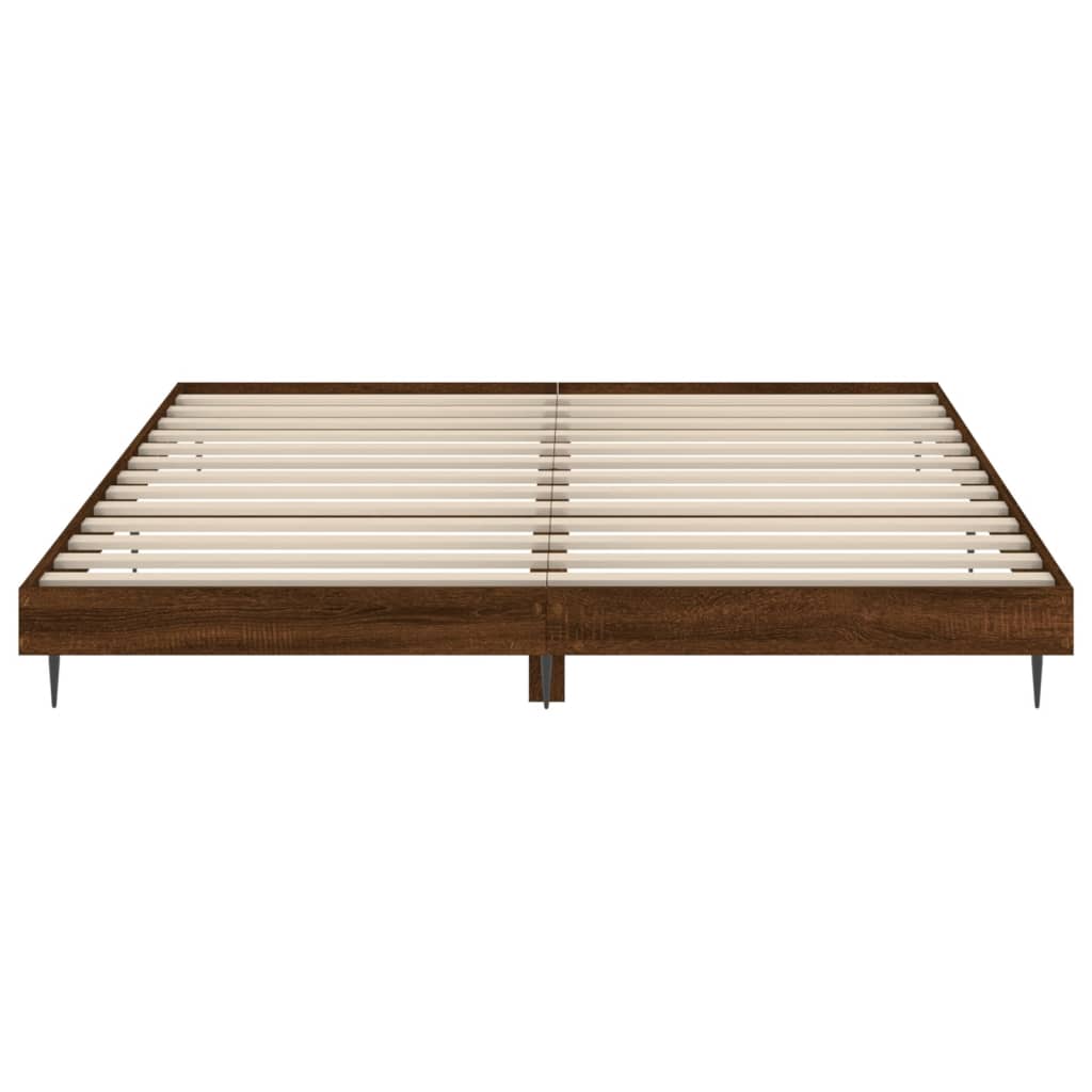 Bed Frame without Mattress Brown Oak 180x200 cm Super King Engineered Wood