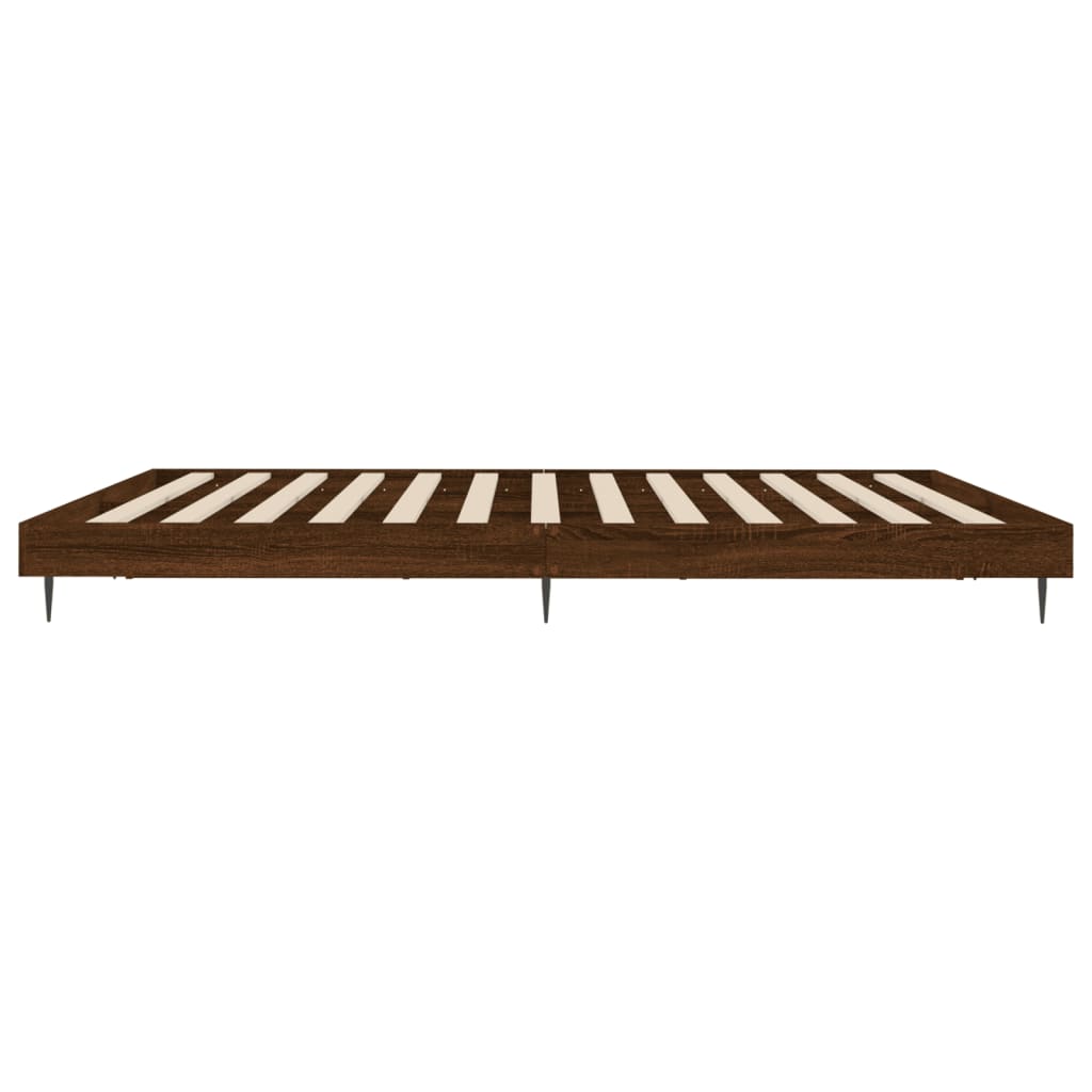 Bed Frame without Mattress Brown Oak 180x200 cm Super King Engineered Wood