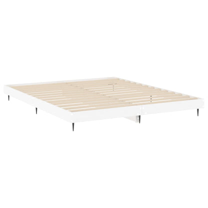 Bed Frame White Queen Size Engineered Wood