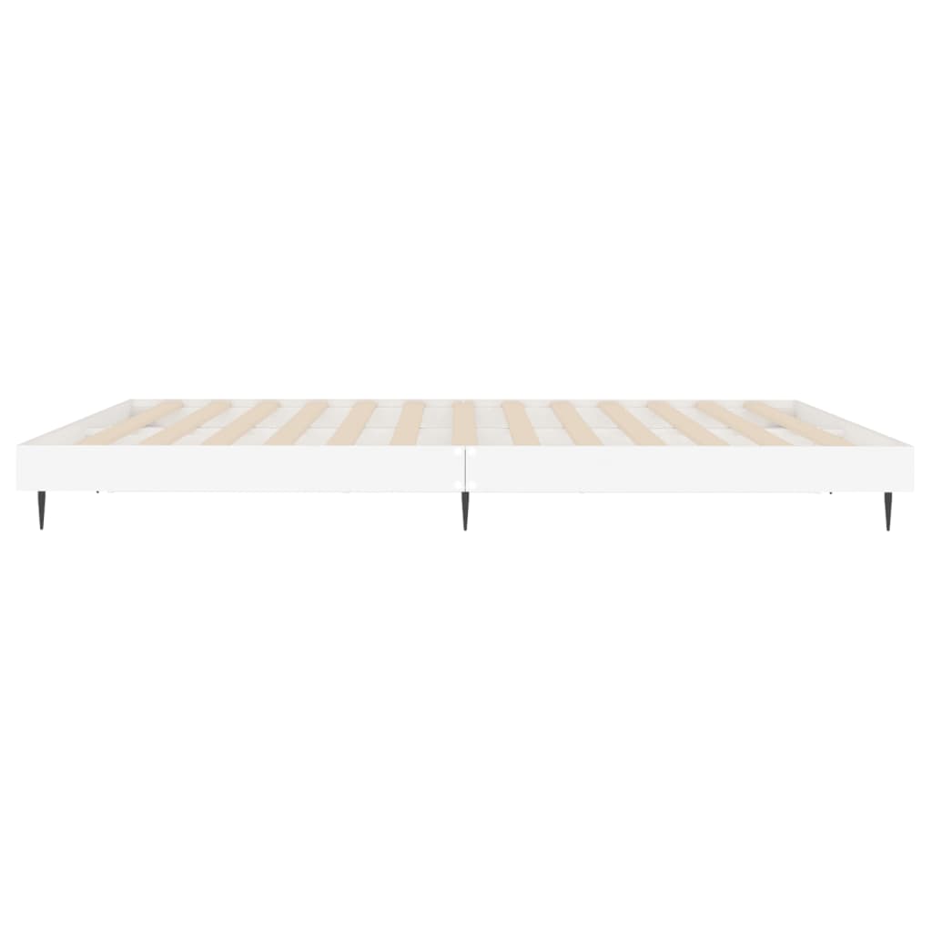 Bed Frame White Queen Size Engineered Wood