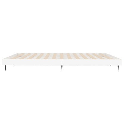 Bed Frame White Queen Size Engineered Wood