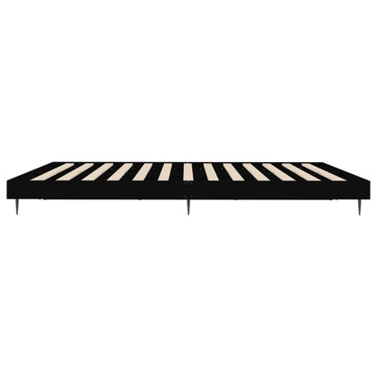 Bed Frame Black Queen Size Engineered Wood