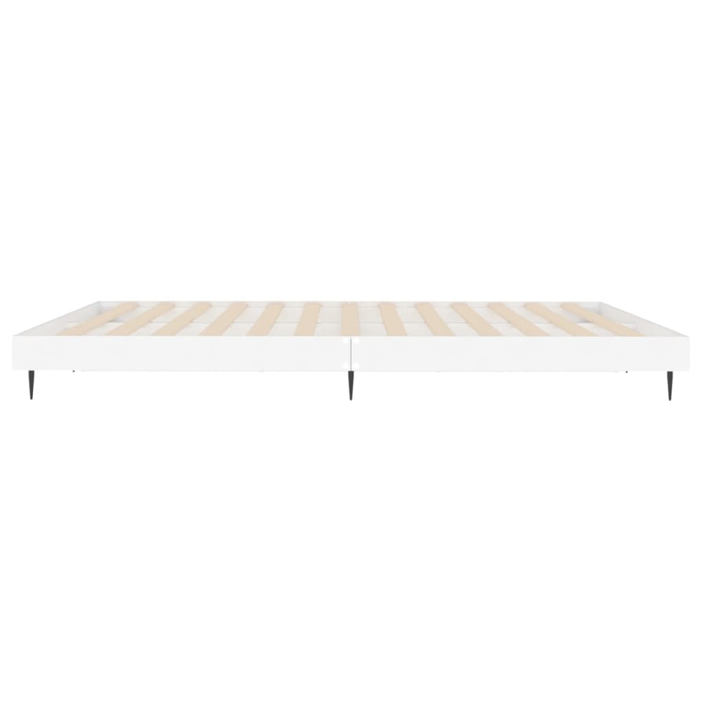 Bed Frame White 150x200 cm King Size Engineered Wood