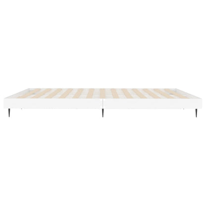 Bed Frame White 150x200 cm King Size Engineered Wood