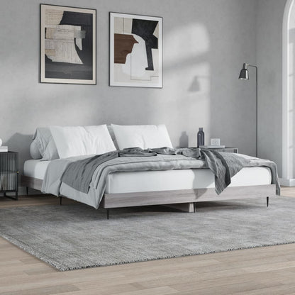 Bed Frame Grey Sonoma King Size Engineered Wood