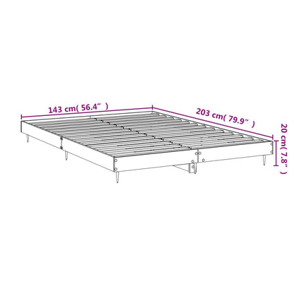 Bed Frame High Gloss White Tall Double Engineered Wood