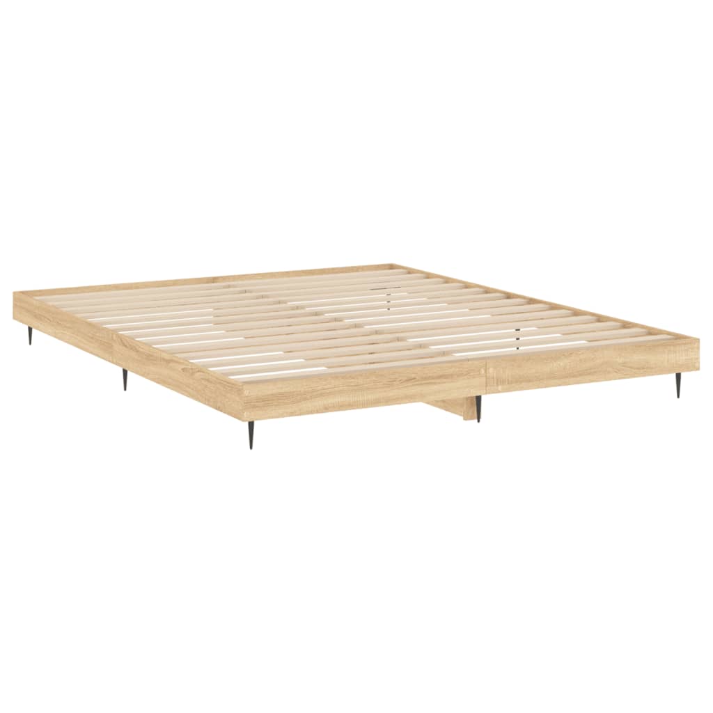 Bed Frame Sonoma Oak Tall Double Engineered Wood