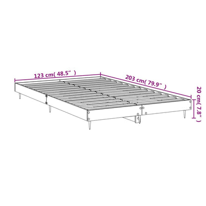 Bed Frame White Tall Small Double Engineered Wood