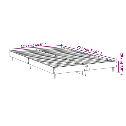 Bed Frame Concrete Grey Tall Small Double Engineered Wood