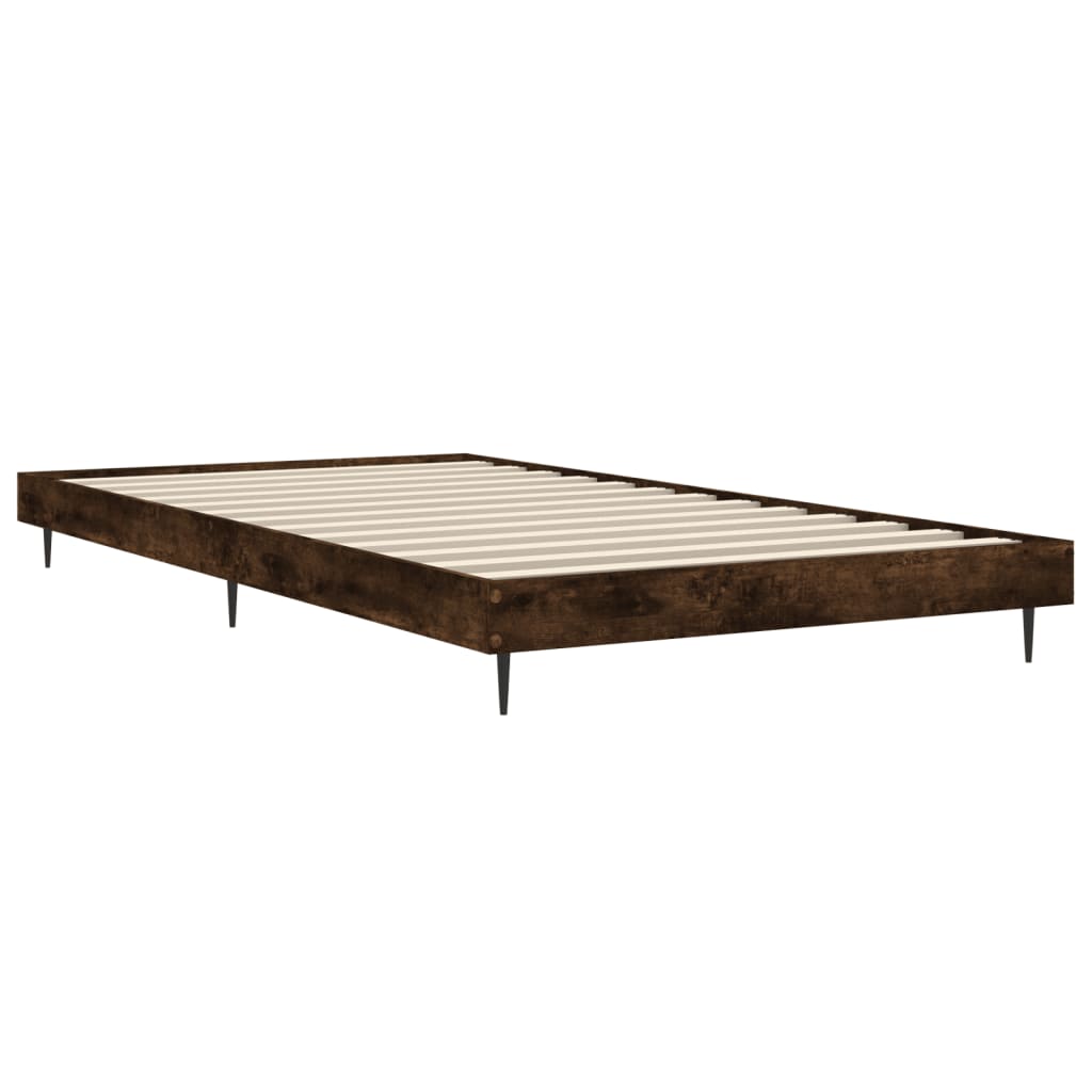 Bed Frame without Mattress Smoked Oak 90x200 cm Engineered Wood