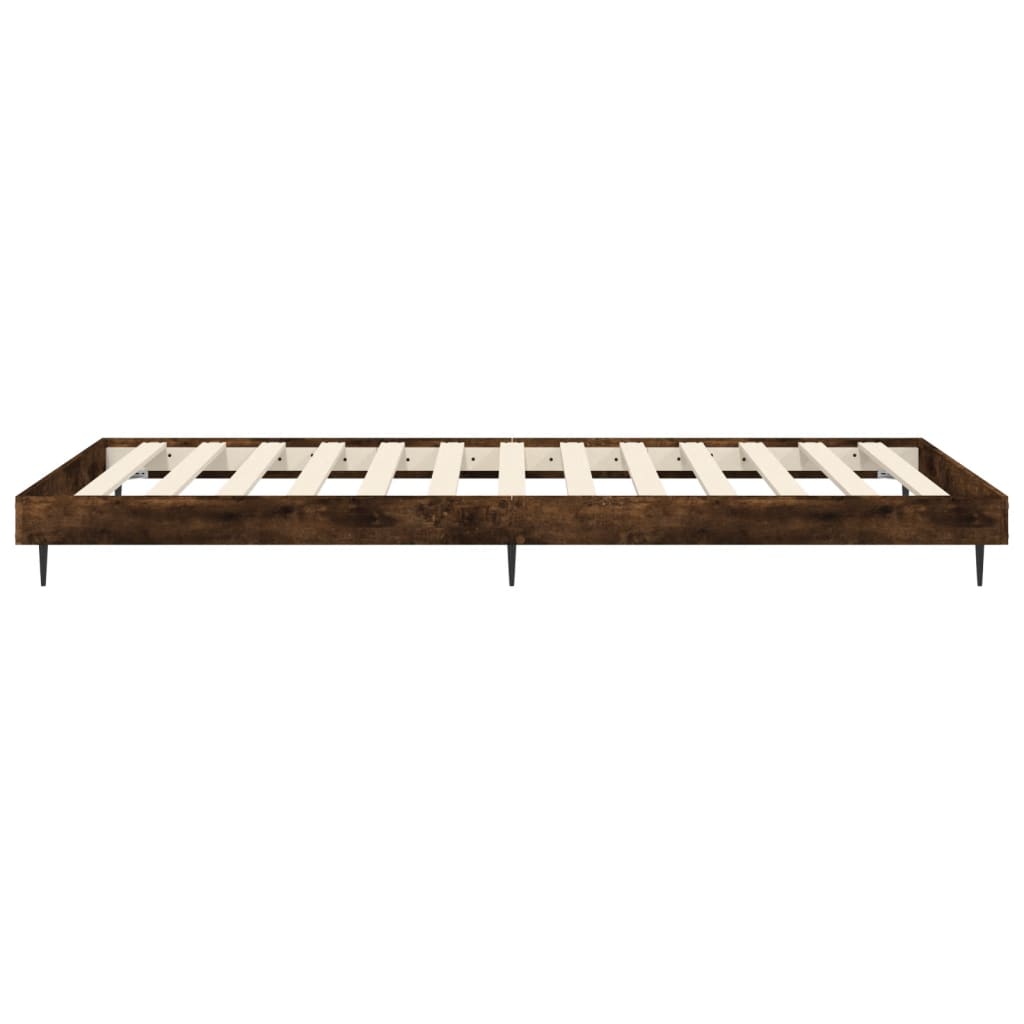 Bed Frame without Mattress Smoked Oak 90x200 cm Engineered Wood