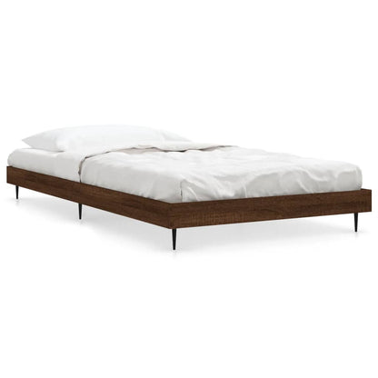 Bed Frame without Mattress Brown Oak 90x200 cm Engineered Wood