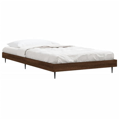 Bed Frame without Mattress Brown Oak 90x200 cm Engineered Wood