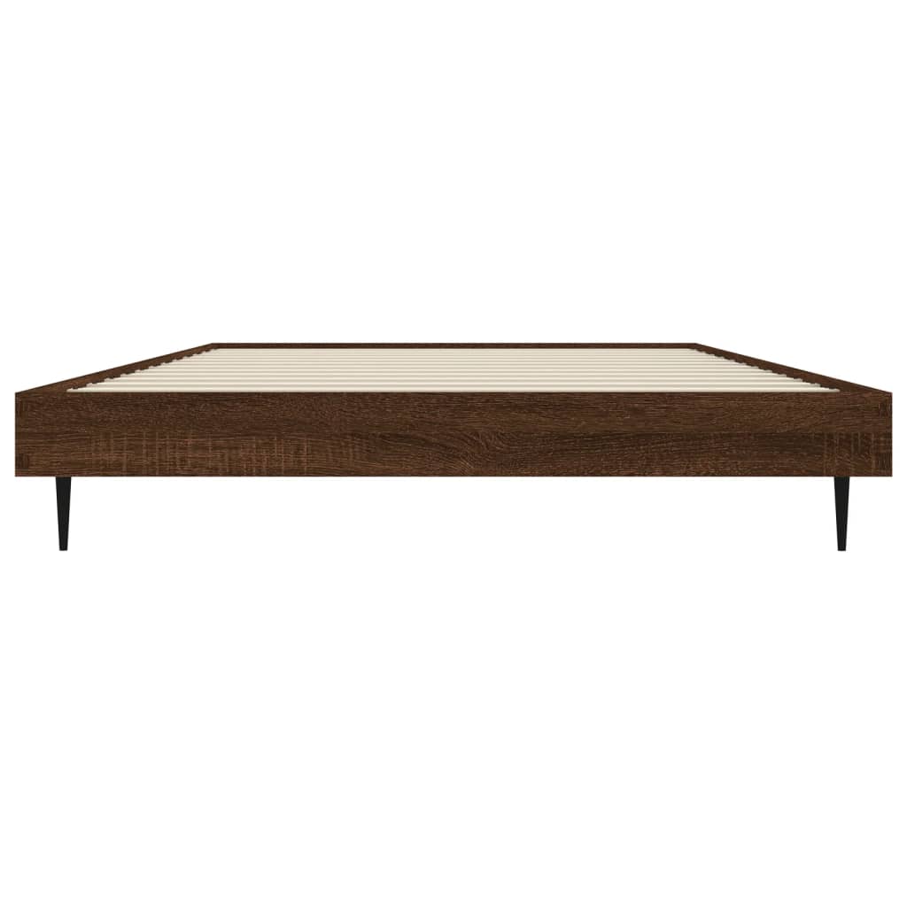 Bed Frame without Mattress Brown Oak 90x200 cm Engineered Wood