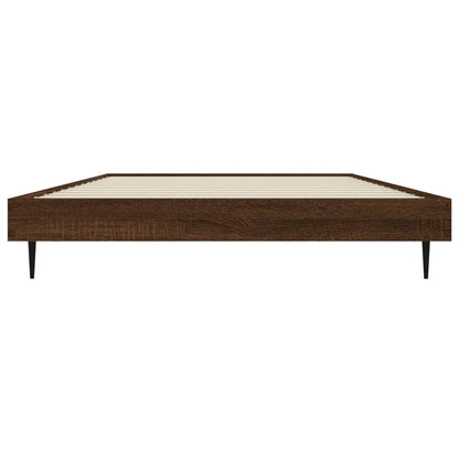 Bed Frame without Mattress Brown Oak 90x200 cm Engineered Wood