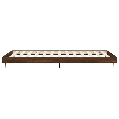 Bed Frame without Mattress Brown Oak 90x200 cm Engineered Wood