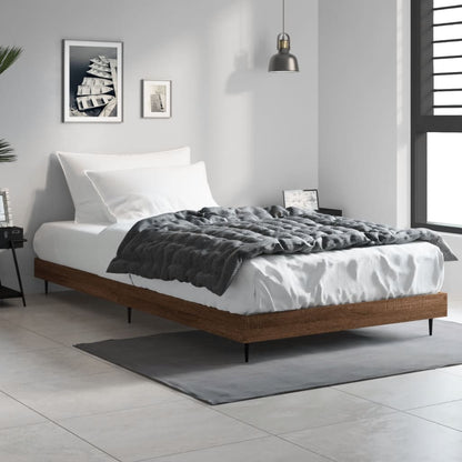 Bed Frame without Mattress Brown Oak 90x200 cm Engineered Wood