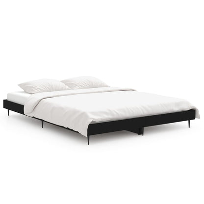 Bed Frame without Mattress Black 140x190 cm Engineered Wood