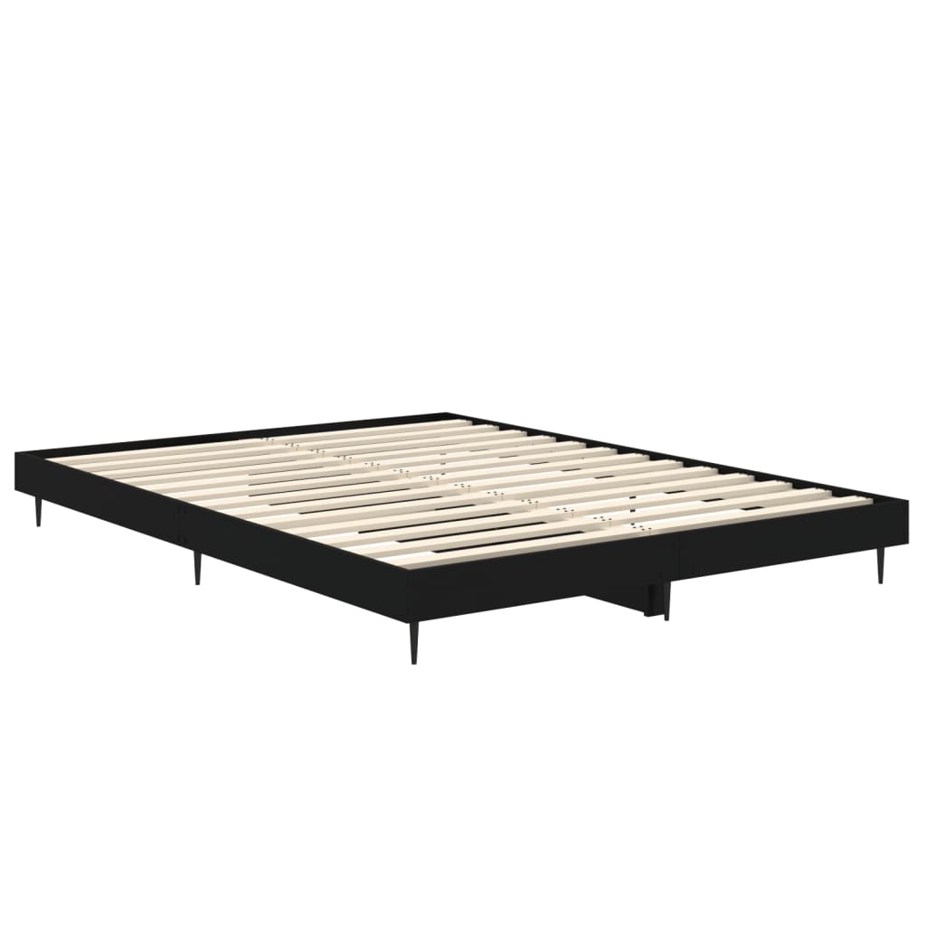 Bed Frame without Mattress Black 140x190 cm Engineered Wood