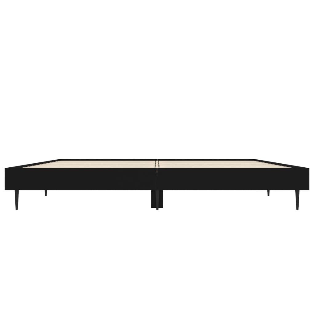 Bed Frame without Mattress Black 140x190 cm Engineered Wood