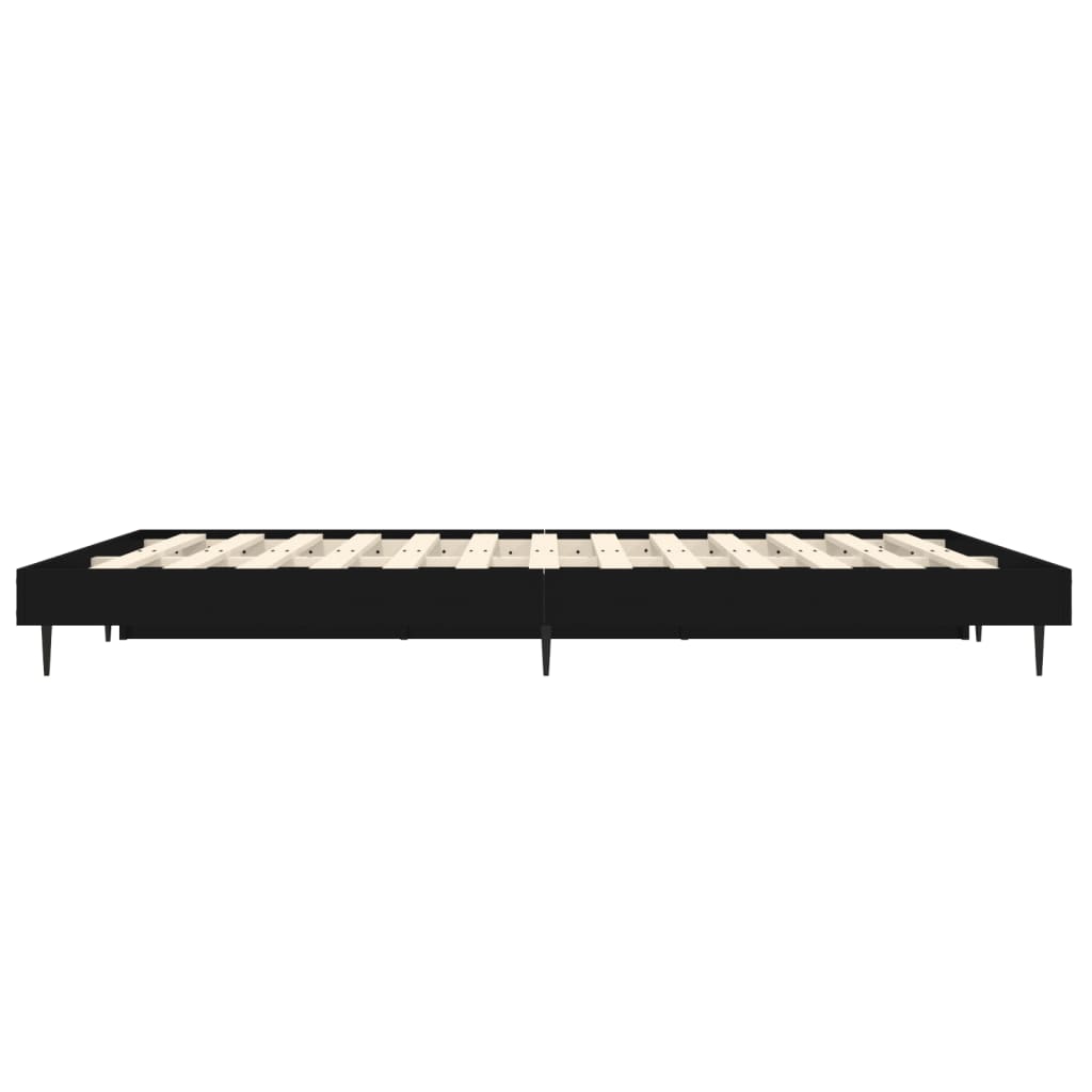 Bed Frame without Mattress Black 140x190 cm Engineered Wood