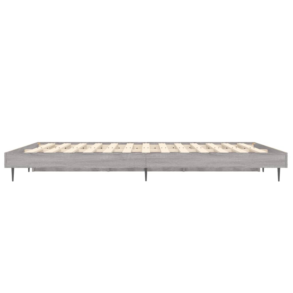 Bed Frame Grey Sonoma Double Engineered Wood