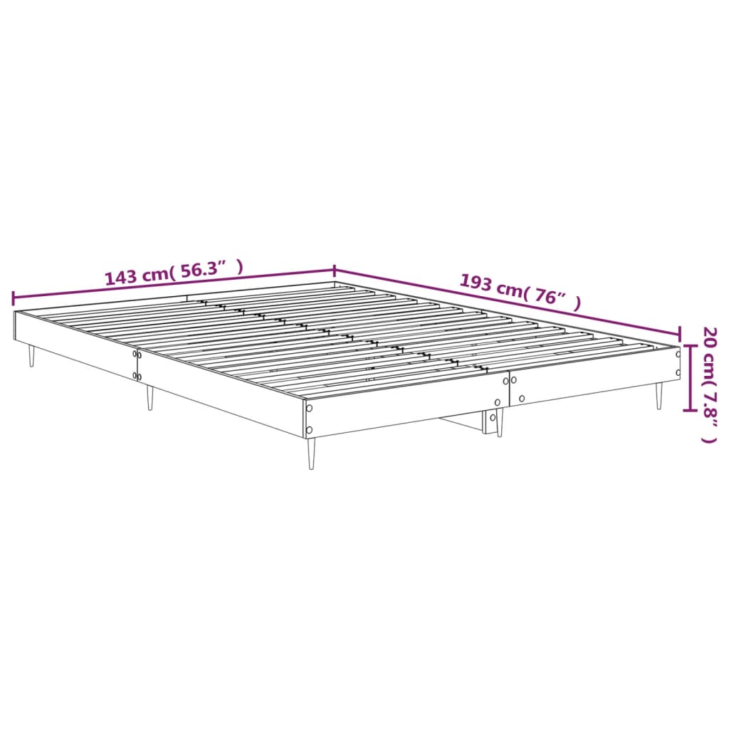 Bed Frame Grey Sonoma Double Engineered Wood