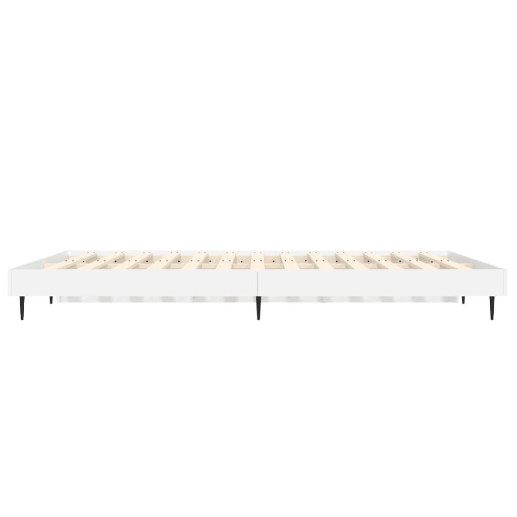 Bed Frame White Double Engineered Wood