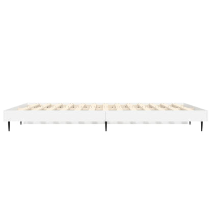 Bed Frame White Double Engineered Wood