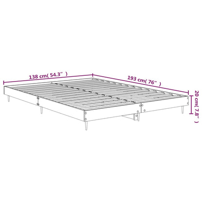 Bed Frame White Double Engineered Wood